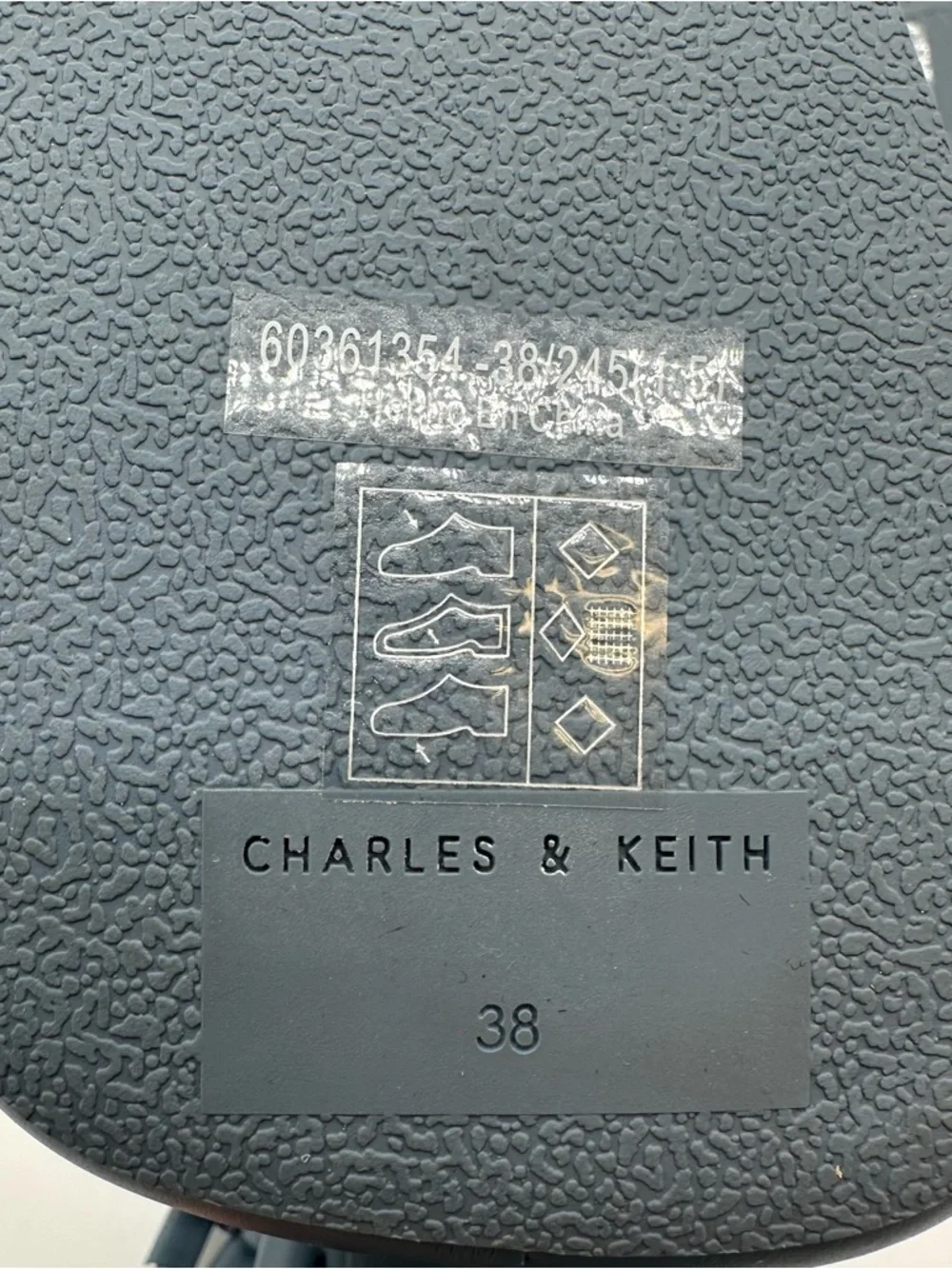 Charles & Keith Slate Blue Square Toe Platform Block-Heel Sandals